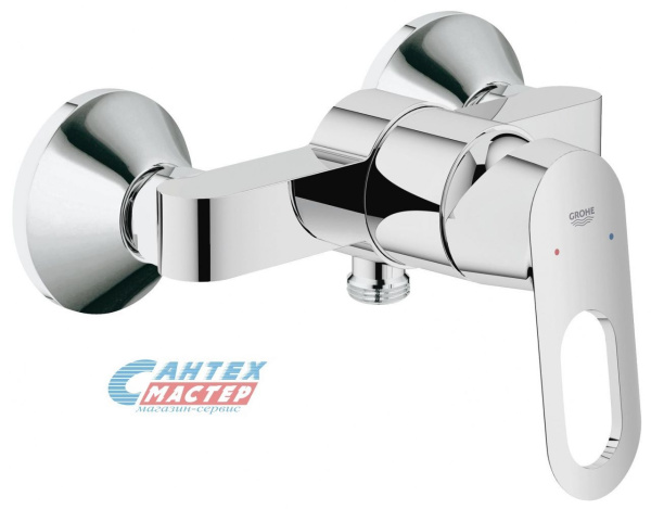 Смеситель для душа Grohe BauLoop однорычажный, керамический, настенный, без излива/шланга/лейки, латунь хром