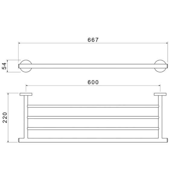 Полка Aquatek Оберон 600х220 мм настенная, цвет шлифованное золото, нержавеющая сталь/латунь, прямоугольная, подвесная, для душа/ванной
