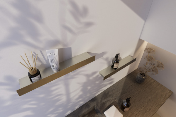 Полка для ванны ABBER Nischen AN3010BST прямоугольная, 600х103 мм нержавеющая сталь, настенная, в ванну/ванную комнату/душевую кабину, цвет сталь брашированная