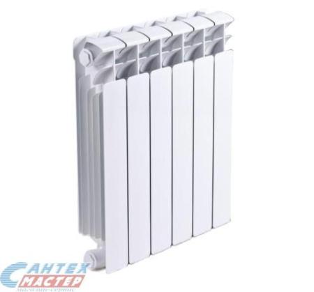 Радиатор отопления RIFAR BASE 500 (6 секций) биметаллический, боковое подключение, для квартиры, водяные, мощность 1182 Вт, настенный,RB50006 (Рифар)