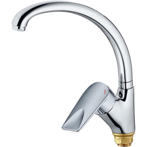 Смеситель для кухни/мойки HAIBA CRON однозахватный, поворотный, длина 191 мм, силумин, цвет хром