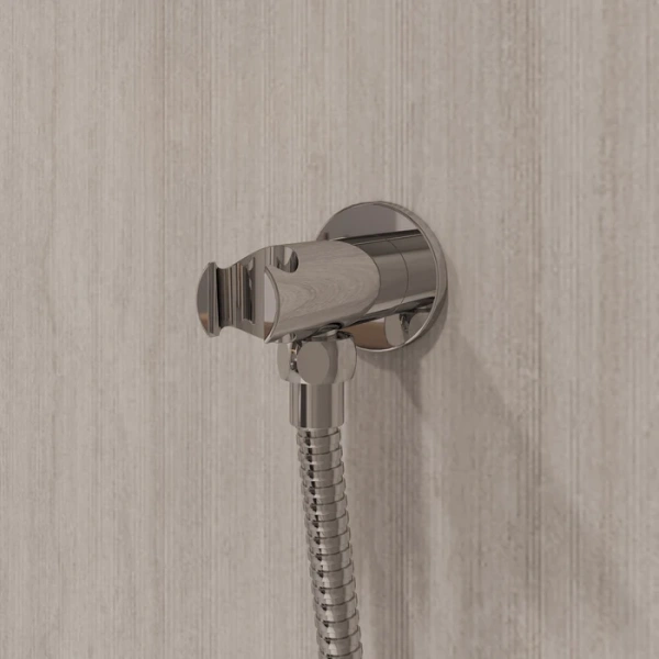 Держатель для душевой лейки Milardo Dale со шланговым подсоединением, настенный, металлический, цвет хром, латунь, для душевого шланга, для душа/ванной/душевой кабины DALSB00M62