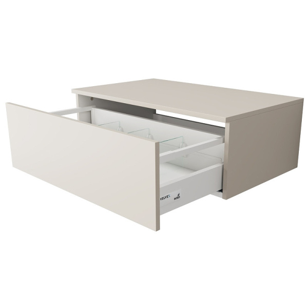 Тумба Velvex Unit 80, 800х480х270 мм, подвесная, цвет шелк шампань, 1 выдвижной ящик, правая/левая, правосторонняя/левосторонняя/универсальная, в ванную комнату
