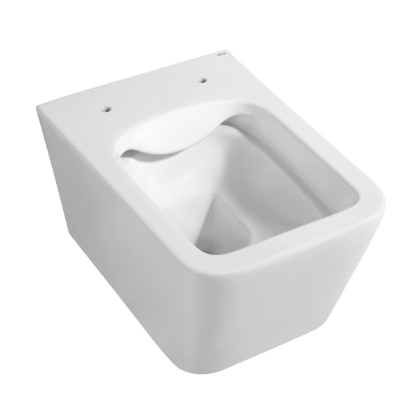 Унитаз подвесной ABBER Rechteck 530х355х360 мм цвет белый матовый, горизонтальный (прямой) выпуск, смыв торнадо, безободковый, система антивсплеск, с сиденьем микролифт, дюропласт AC1201MW