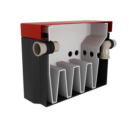 Пескоуловитель Термит 0,5-25 под мойку, пластиковый, для внутренней канализации