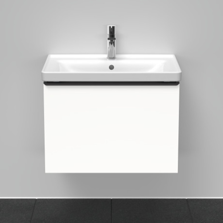 Тумба под раковину Duravit D-Neo, 68,4х44,2х44 см, подвесная, 1 выдвижной ящик, ДСП, цвет: белый матовый, шкафчик навесной, прямоугольная, правая/левая, в ванную комнату