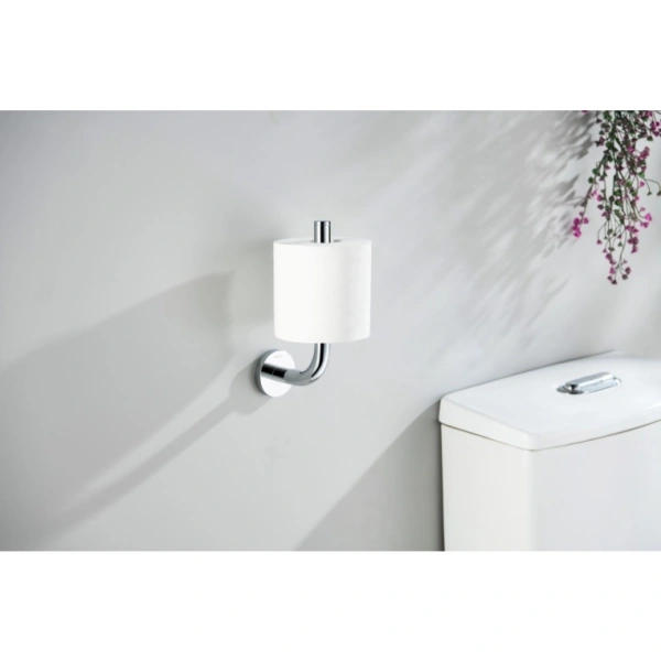 Держатель для туалетной бумаги Aquatek Оберон без крышки, цвет хром, настенный, нержавеющая сталь/латунь, форма округлая, для туалета/ванной, для запасного рулона