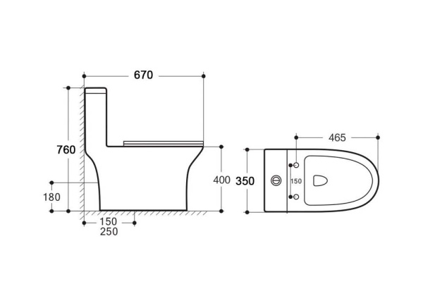 Унитаз-моноблок Aquatek Гелиос белый, 67х35х76 см горизонтальный (в стену) выпуск, напольный, с сиденьем микролифт, дюропласт, безободковый, чаша с бачком, смыв Торнадо