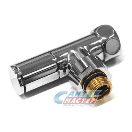 Кран вентиль запорный угловой 1/2х3/4" в/н TeRma для полотенцесушителя хром шт. круглый 33680 Кран вентиль запорный угловой 1/2х3/4" в/н TeRma для полотенцесушителя хром шт. круглый 33680