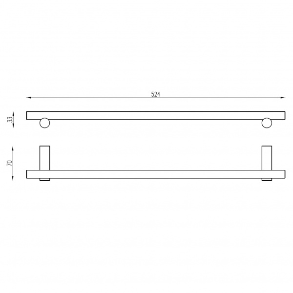 Полотенцедержатель ABBER Osten 316 одинарный, настенный, неповоротный, 524 мм нержавеющая сталь, для полотенец, в ванную/туалет/душевую кабину, цвет золото брашированное AA1856BG