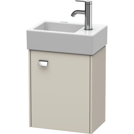 Тумба под раковину Duravit Brioso, 36,4х23,9х44,2 см, подвесная, с распашной дверцей, ДСП, цвет: серо-коричневый/хром, шкафчик навесной, прямоугольная, правая, в ванную комнату