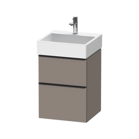 Тумба под раковину Duravit D-Neo, 48,4х44,2х62,5 см, подвесная, 2 выдвижных ящика, ДСП, цвет: базальт, шкафчик навесной, прямоугольная, правая/левая, в ванную комнату