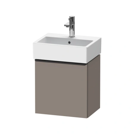 Тумба под раковину Duravit D-Neo, 43,4х32,2х44 см, подвесная, с распашной дверцей, ДСП, цвет: базальт, шкафчик навесной, прямоугольная, левая, в ванную комнату
