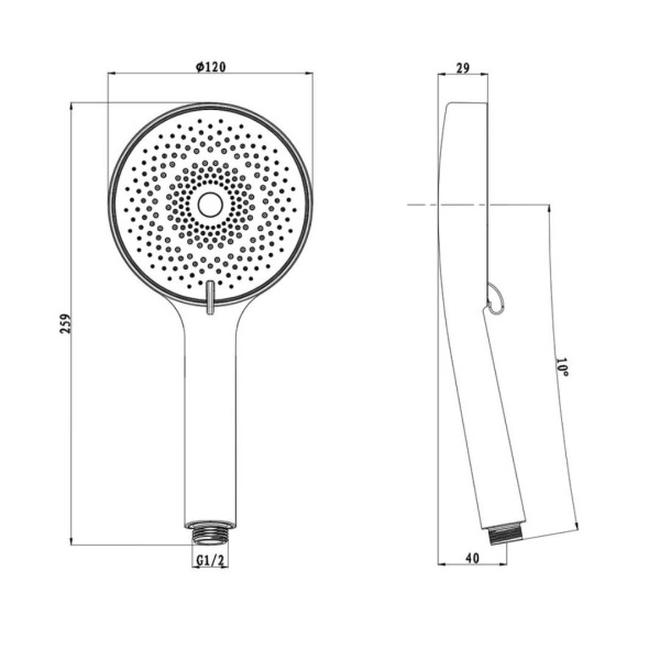 Душевая лейка Olives D185 округлая, 3 режима, пластик, цвет хром, для душа/ванной, душевой, универсальная, стандартная