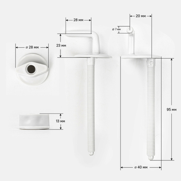 Комплект крепления сиденья IDDIS Optima Home 2 крючка, смещенные, пластик, цвет белый 937EC201SK
