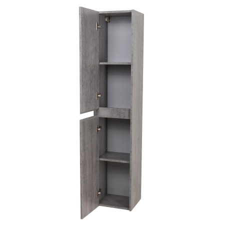 Пенал BelBagno Kraft, 33х30х160 см, подвесной, левый, 2 распашные двери/2 полки внутри, механизм доводчика, цвет цементный серый, в ванную комнату