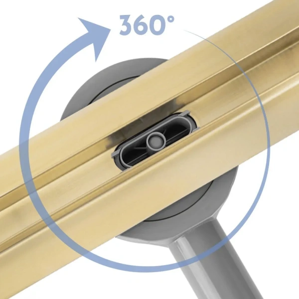 Трап щелевой REA NEOX SLIM PRO 900, D50, цвет золото матовый, для душа в полу, мокрый затвор, горизонтальный выпуск, нержавеющая сталь, прямоугольный