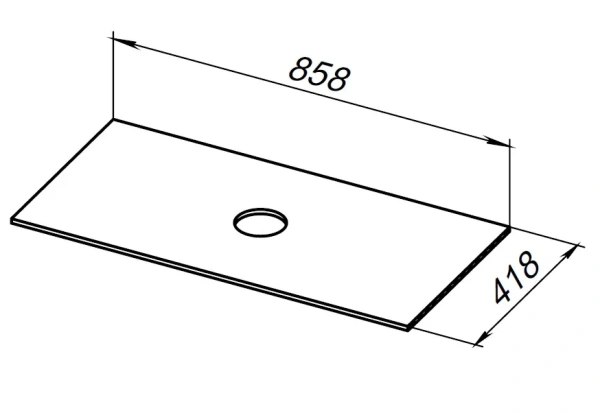 Столешница Allen Brau Liberty 90, цвет бежевый структ, 858х418х10 мм, керамогранит, прямоугольная, для мебели, с отверстием