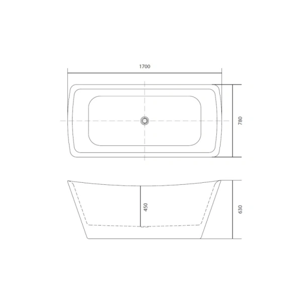 Ванна Aquatek Верса 170х78 см отдельностоящая, акрил, цвет белый глянцевый, (без гидромассажа) прямоугольная, со сливом, с ножками, универсальная