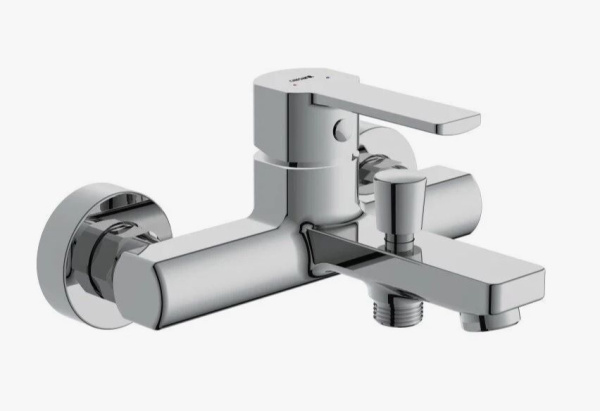Смеситель для ванны/душа Cersanit SMART однорычажный, хромированный, настенный, излив 174 мм, неповоротный, латунь, цвет хром