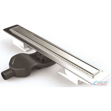 Водоотводящий желоб 50 мм Berges B1 Keramik 500 нержавеющий, с решеткой , горизонтальный сток,боковой выпуск, гидрозатвор, (трап/ваннодушевой лоток), из нержавеющей стали, длина в пол,хром