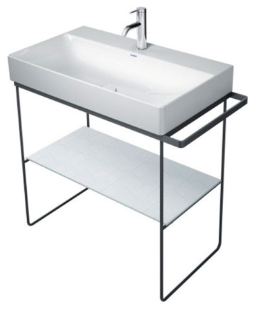 Консоль DURAVIT DuraSquare для раковины 86,5x45,1x79 см, напольная, цвет хром, металлический каркас под раковину, тумба, прямоугольная, с полкой, с полотенцедержателем