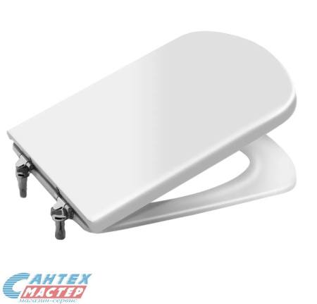 Сиденье для унитаза Roca Dama Senso с микролифтом, дюропласт, белая крышка, размер 36,5x45,5 петли нерж, сидушка, стульчак ZRU9000040 (Рока)