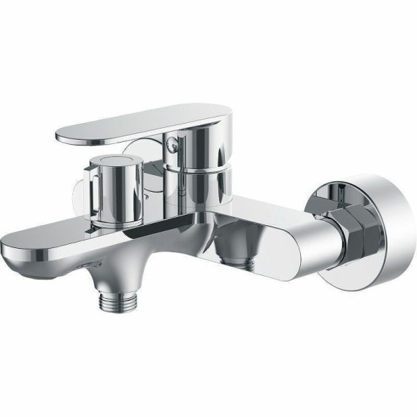 Смеситель для ванны/душа HAIBA однозахватный, хромированный, настенный, излив 176 мм, неповоротный, латунь, цвет хром