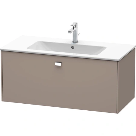 Тумба под раковину Duravit Brioso, 102х47,9х44,2 см, подвесная, 1 выдвижной ящик, ДСП, цвет: базальт/хром, шкафчик навесной, механизм доводчика, прямоугольная, правая/левая, в ванную комнату