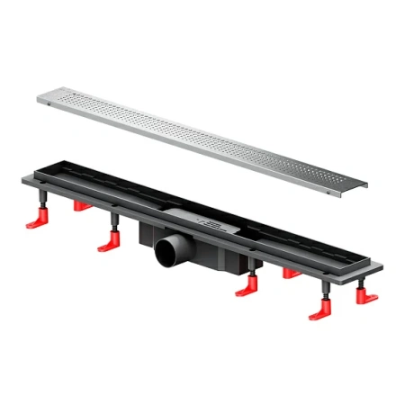 Душевой трап (лоток) AM.PM PrimeFlow 700 мм комбинированный затвор, со стальной матовой решеткой, перфорированная, выходная труба 50 мм, линейный