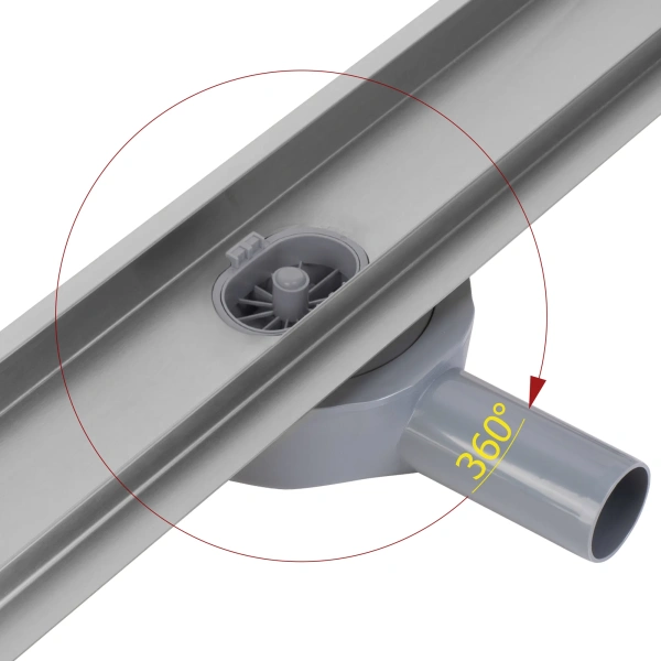 Трап линейный REA NEOX PRO 1000 D50, цвет матовый хром, с решеткой, 2 в 1 под плитку, сухой/мокрый затвор, горизонтальный выпуск, нержавеющая сталь, прямоугольный
