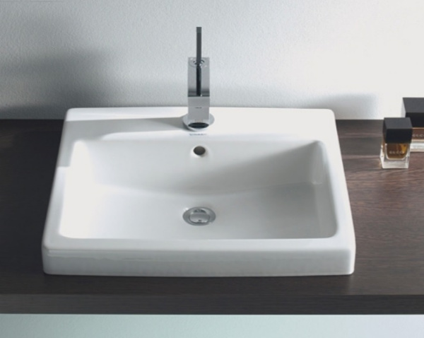 Раковина DURAVIT Vero WonderGliss, 50х46,5х17 см, встраиваемая сверху, прямоугольная, санфарфор, цвет белый, с 1 отверстием под смеситель, антигрязевое покрытие, слив/перелив