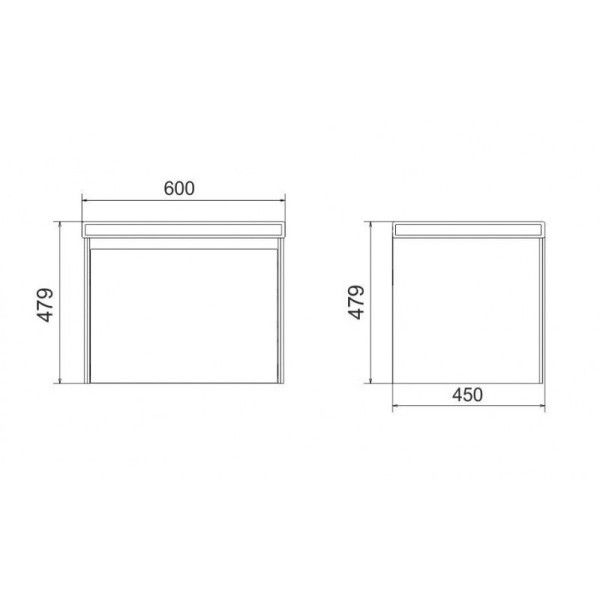 Тумба под раковину Velvex Klaufs 60.1Y, 600х450х479 мм, подвесная, цвет шатане/черный, 1 выдвижной ящик/выдвижной органайзер, подходит раковина Como 60, правая/левая, правосторонняя/левосторонняя/универсальная, в ванную комнату