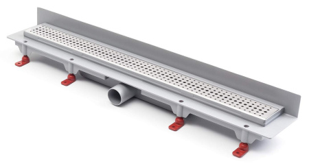 Водоотводящий желоб MCH CH 850 B2 Basic 850 мм, глянцевый хром, пристенный, пластиковый, с пластиковой рамкой для монтажа к стене с боковым сливом D 40