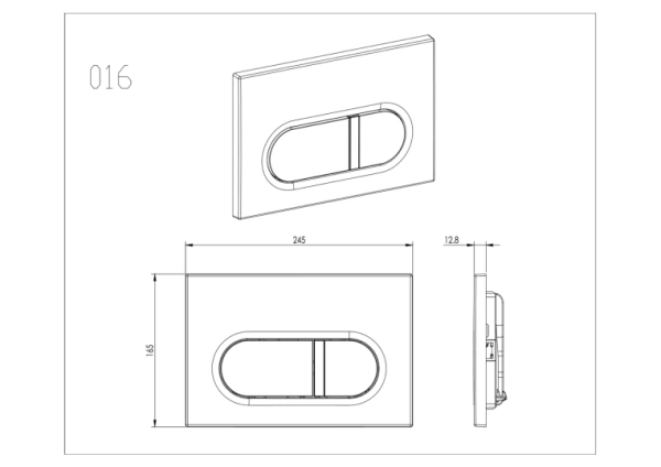 Кнопка смыва Aquatek KDI-0000050 прямоугольная, цвет оружейная сталь матовая, пластик, клавиша управления (клавиши прямоугольные) для сливного бачка, инсталляции унитаза, двойная, механическая, панель, универсальная, размер 245х165х13 мм