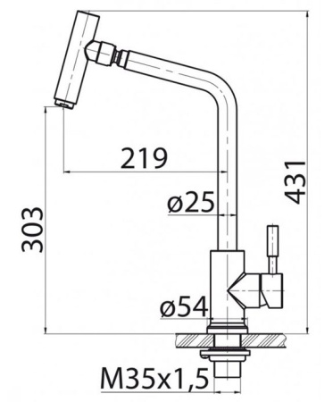 Смеситель для кухни/мойки SmartSant SM134040AA с вытяжной / выдвижной двухрежимной лейкой однорычажный, с поворотным изливом, хромированный