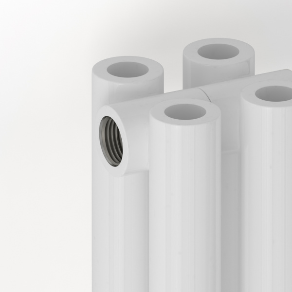 Радиатор отопления Сунержа Эстет-00 1800х270 6 секций, цвет белый, универсальное подключение, нержавеющая сталь, трубчатый