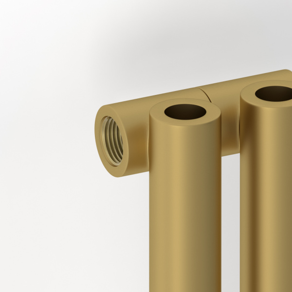 Радиатор отопления Сунержа Эстет-0 1200х90 2 секции, цвет матовое золото, универсальное подключение, нержавеющая сталь, трубчатый