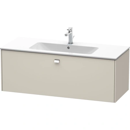 Тумба под раковину Duravit Brioso, 122х47,9х44,2 см, подвесная, 1 выдвижной ящик, ДСП, цвет: серо-коричневый/хром, шкафчик навесной, механизм доводчика, прямоугольная, правая/левая, в ванную комнату