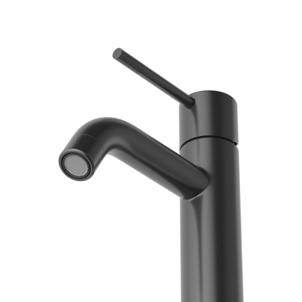 Смеситель для раковины Cezares Relax однорычажный, низкий, длина излива 139 мм, неповоротный, керамический, нержавеющая сталь, цвет черный матовый, с донным клапаном