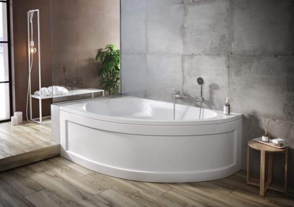 Ванна Cersanit Kaliope 170x110 акриловая, цвет- белая, (без гидромассажа, рамы, сифона, фронтальной панели) асимметричная, левосторонняя, левая, пристенная, литьевая, литая, в квартиру, дом, дачу, хрущевку, сантехника, размер, длина, ширина