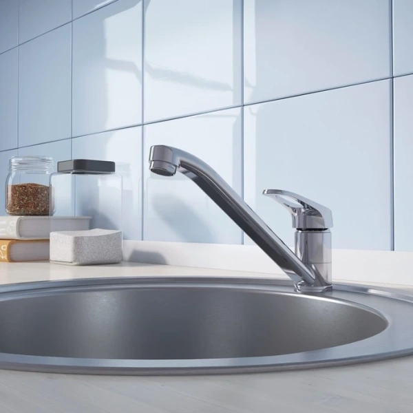 Смеситель для кухни/мойки Milardo Meal однорычажный, керамический, с поворотным изливом, длина 216 мм, высота 118 мм, латунь, цвет хром, кухонный, хромированный M06SBR0M05