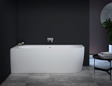 Ванна Cezares Slim, акриловая 179х79, цвет- белая, (без гидромассажа) ассиметричная, пристенная/угловая, левая, левосторонняя