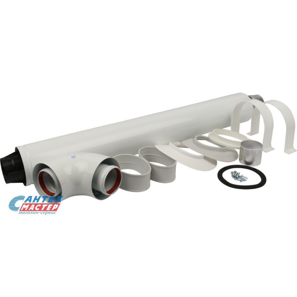 Комплект (дымоход) коаксиальный Ду60/100 L850 мм  Stout для прохода через стену, универсальный комплект SCA-6010-200850