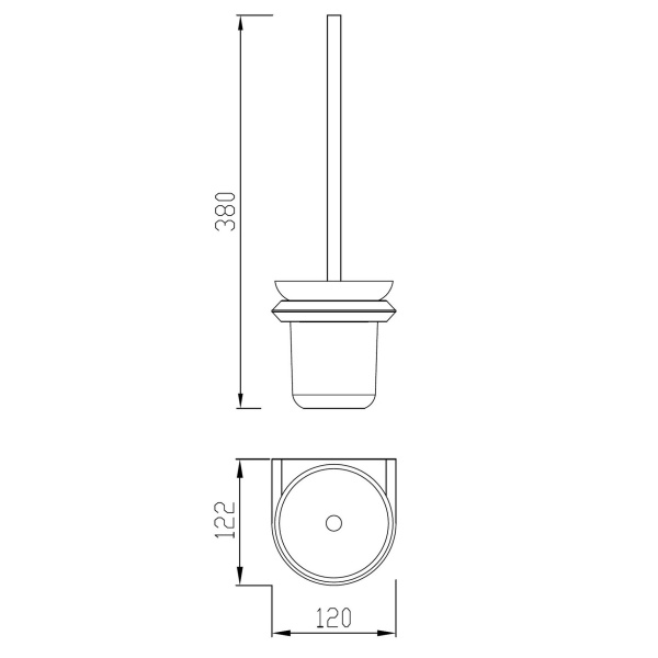 Ершик для унитаза ABBER Nord настенный, материал: нержавеющая сталь/стекло/пластик, для туалета/унитаза, ванную комнату/туалет, цвет матовое стекло/никель AA1532NG