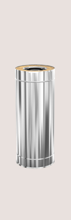 Сэндвич труба DN150/200, L500 н/з Теплодар Профи, для дымохода, из нержавейки (внутренняя: 0.8 мм AISI 439, наружная ЗЕРКАЛЬНАЯ 0.5 мм AISI 430)