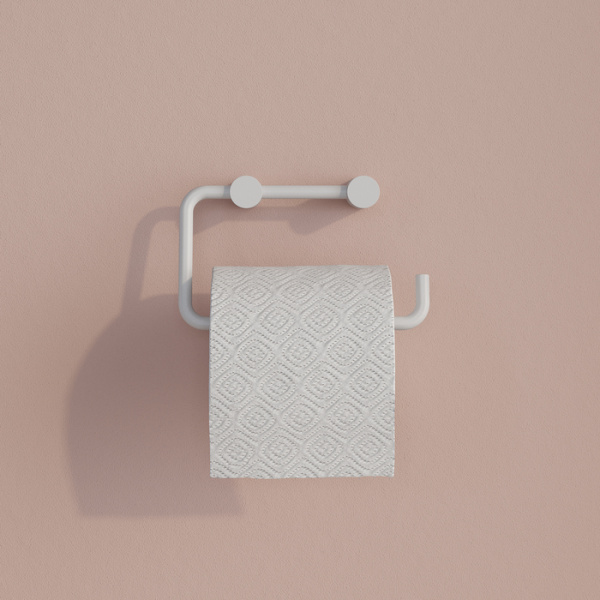 Держатель для туалетной бумаги IDDIS Petite, без крышки, белый матовый, настенный, сплав металлов, форма округлая, для туалета/ванной