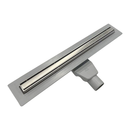 Душевой дренажный канал щелевой MCH CH700SL Slim Line 700х3,5 мм пластиковый, решетка и рамка нержавеющая сталь, с боковым сливом D50 хром