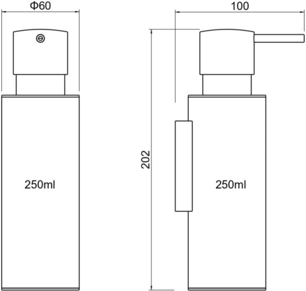 Дозатор Aquatek Оберон для жидкого мыла, с держателем, настенный, латунь/нержавеющая сталь, цвет матовый черный, для ванной