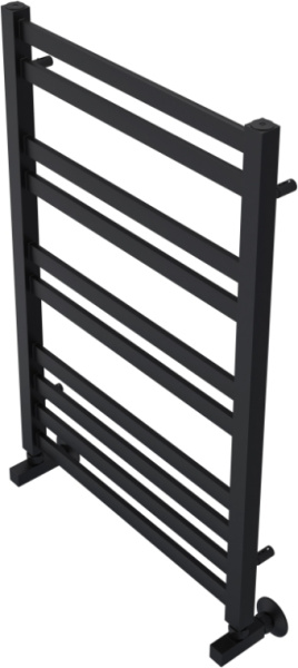 Полотенцесушитель Aquatek Лира водяной П10 500х800 мм черный муар, нержавеющая сталь, лесенка, подключение нижнее